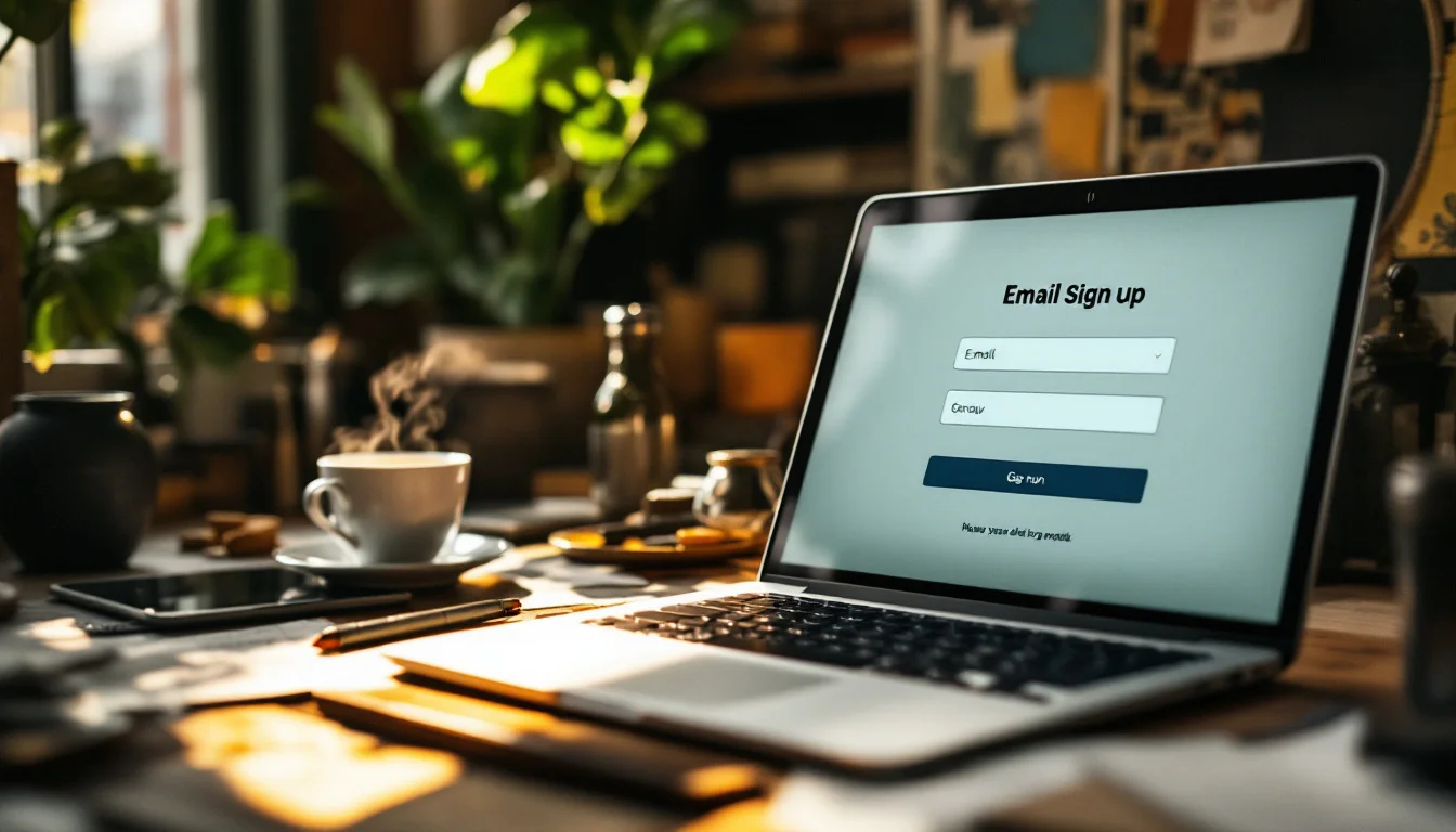 Email Marketing For Small Business UK — A close-up of a UK small business owner adding an email signup form to their web Email Marketing For Small Business UK — A close-up of a UK small business owner adding an email signup form to their web