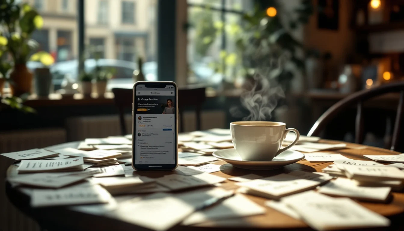 Google Business Profile Optimisation Tips — A well-optimised Google Business Profile for a British café, featuring rich pho