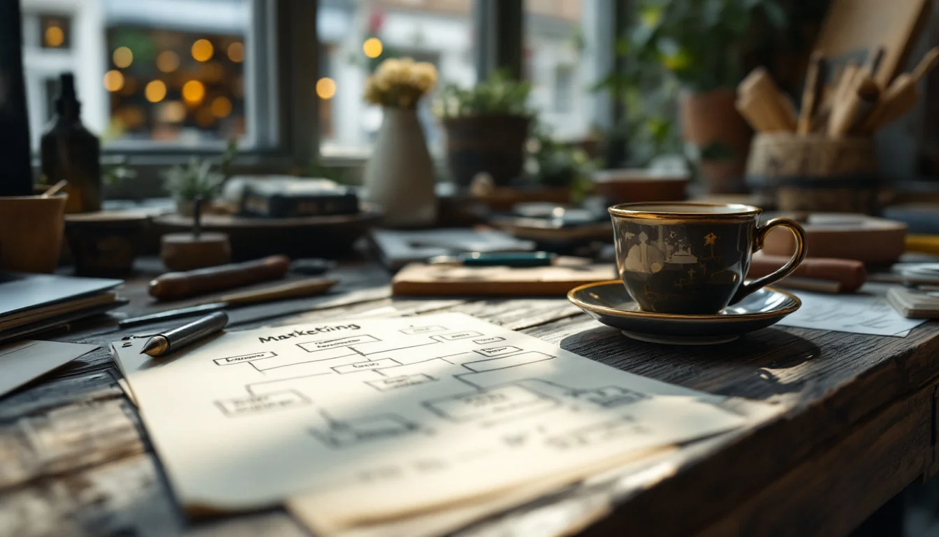 Marketing Automation Tools UK Small Business — A small UK business team gathered around a whiteboard with a detailed flowchart Marketing Automation Tools UK Small Business — A small UK business team gathered around a whiteboard with a detailed flowchart